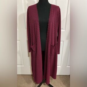 LuLaRoe M Pink and Black Polka Dot Sarah Cardigan